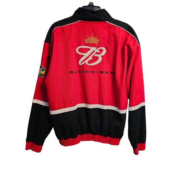 Dale Earnhardt Jr. Budweiser Racing Jacket Red & Black Winners Circle L Snap & Z - Picture 4 of 12